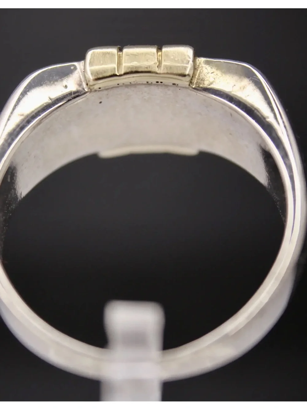 Two-Tone Sterling Silver and 10k Gold Diamond Ring